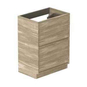Vado Safari Floor Mounted Natural Oak Fluted Vanity Unit 600mm