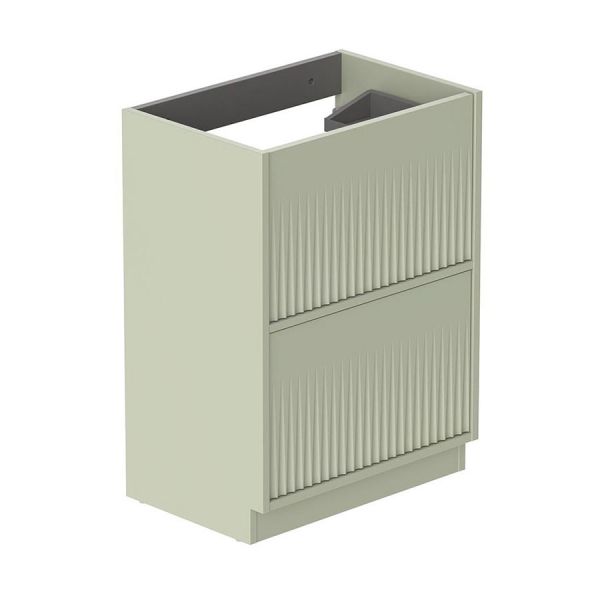 Vado Safari Floor Mounted Sage Green Fluted Vanity Unit 600mm