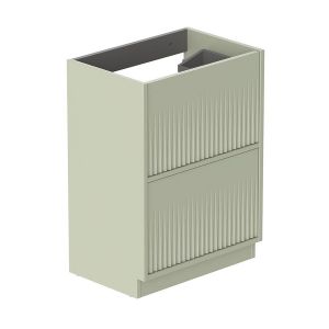 Vado Safari Floor Mounted Sage Green Fluted Vanity Unit 600mm