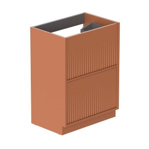 Vado Safari Floor Mounted Terracotta Fluted Vanity Unit 600mm