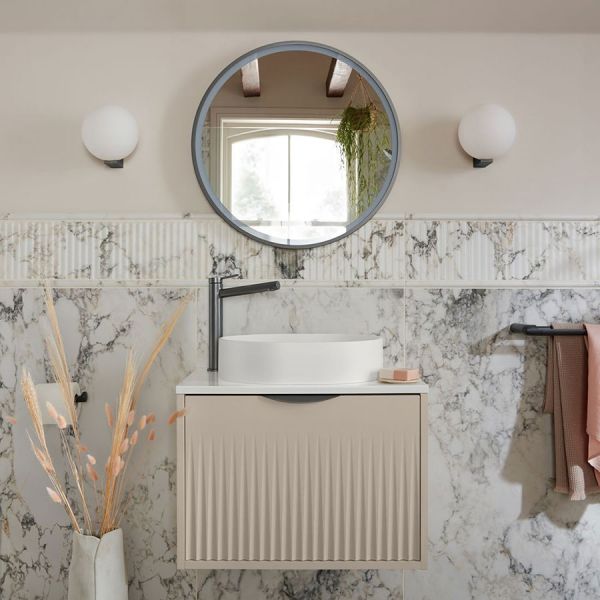 Vado Safari Wall Hung Cashmere Fluted Vanity Unit 600mm #2