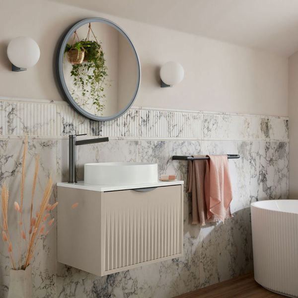 Vado Safari Wall Hung Cashmere Fluted Vanity Unit 600mm #3