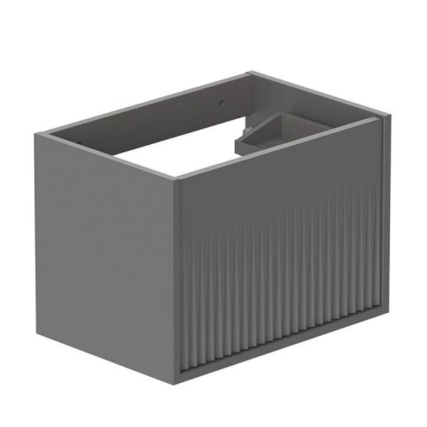 Vado Safari Wall Hung Charcoal Grey Fluted Vanity Unit 600mm