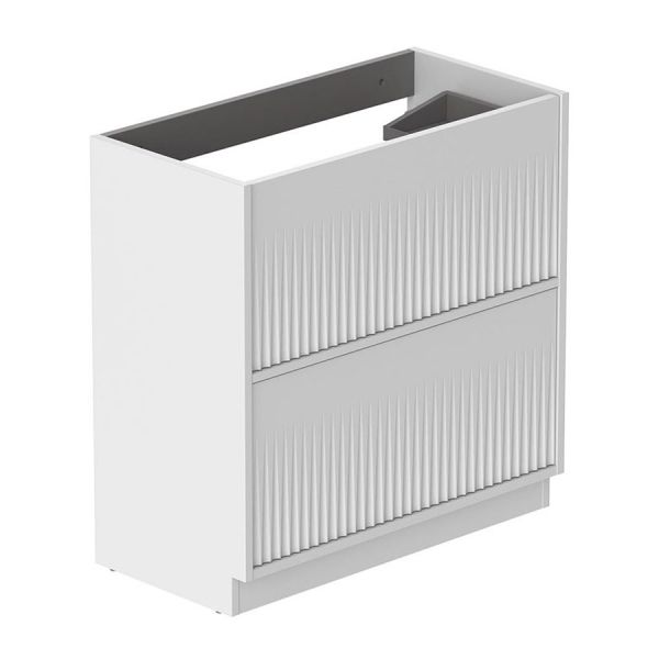 Vado Safari Floor Mounted Arctic White Fluted Vanity Unit 800mm