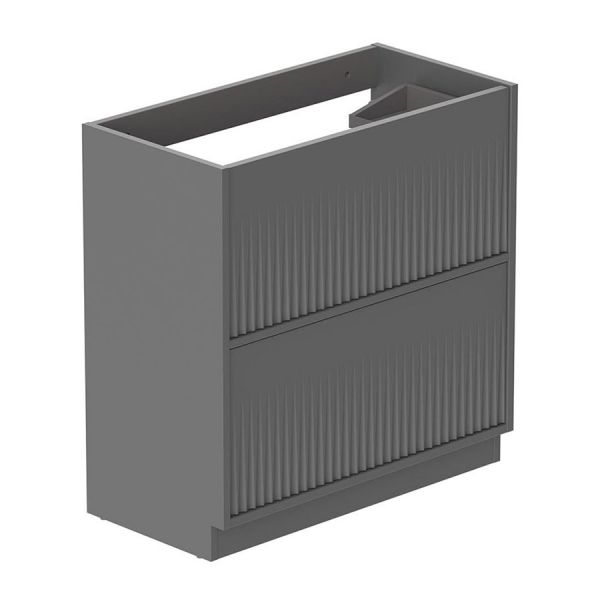 Vado Safari Floor Mounted Charcoal Grey Fluted Vanity Unit 800mm