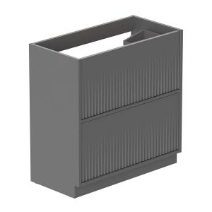 Vado Safari Floor Mounted Charcoal Grey Fluted Vanity Unit 800mm