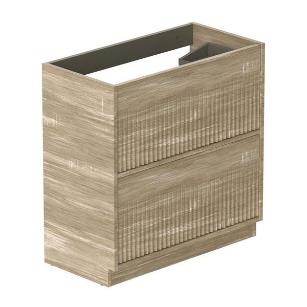 Vado Safari Floor Mounted Natural Oak Fluted Vanity Unit 800mm
