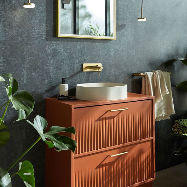 Vado Safari Floor Mounted Terracotta Fluted Vanity Unit 800mm #3