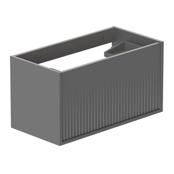 Vado Safari Wall Hung Charcoal Grey Fluted Vanity Unit 800mm