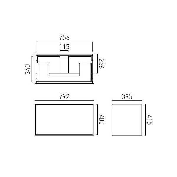 Vado Safari Wall Hung Arctic White Vanity Unit 800mm #2