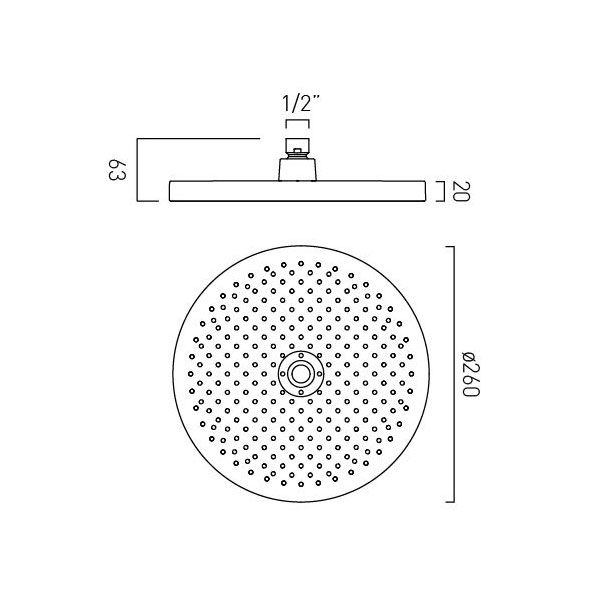 Vado Safari Chrome 260mm Round Shower Head #2