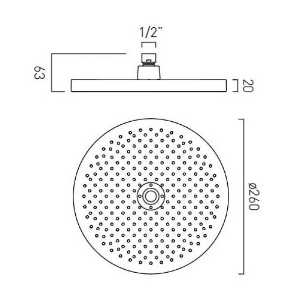 Vado Safari Pewter 260mm Round Shower Head #2