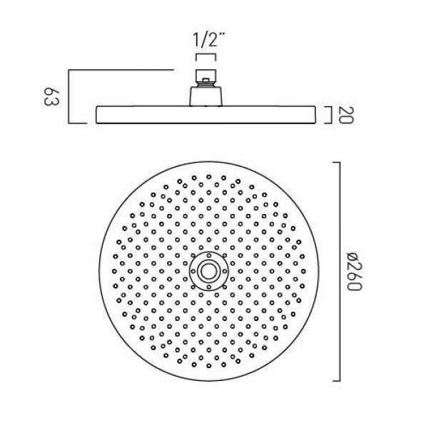 Vado Safari Satin Brass 260mm Round Shower Head #2
