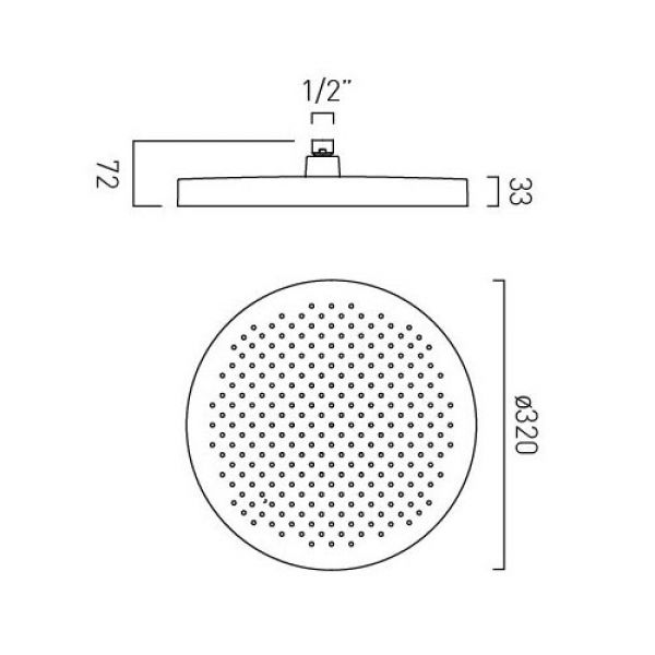 Vado Safari Chrome 320mm Round Shower Head #2