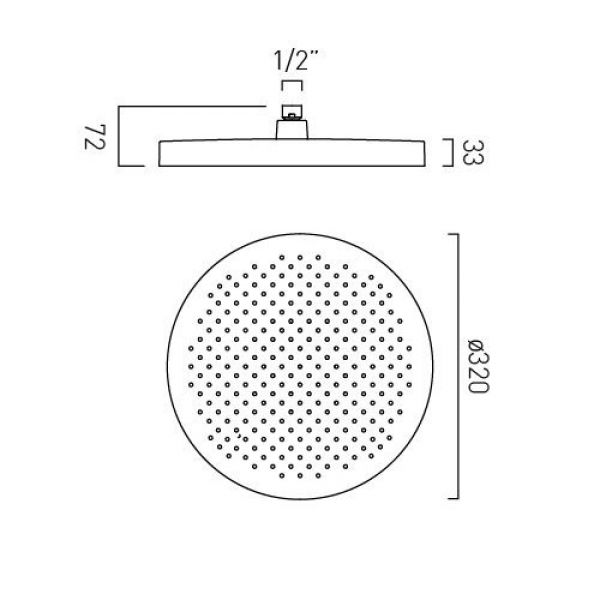 Vado Safari Matt Black 320mm Round Shower Head #5