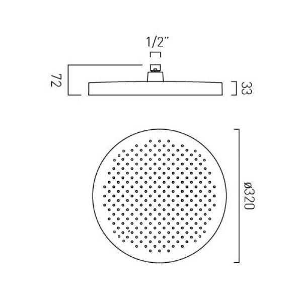 Vado Safari Pewter 320mm Round Shower Head #3