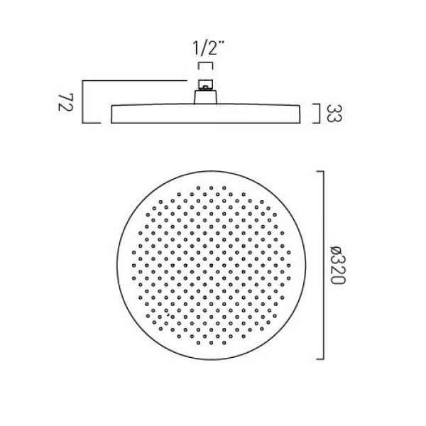 Vado Safari Satin Brass 320mm Round Shower Head #2