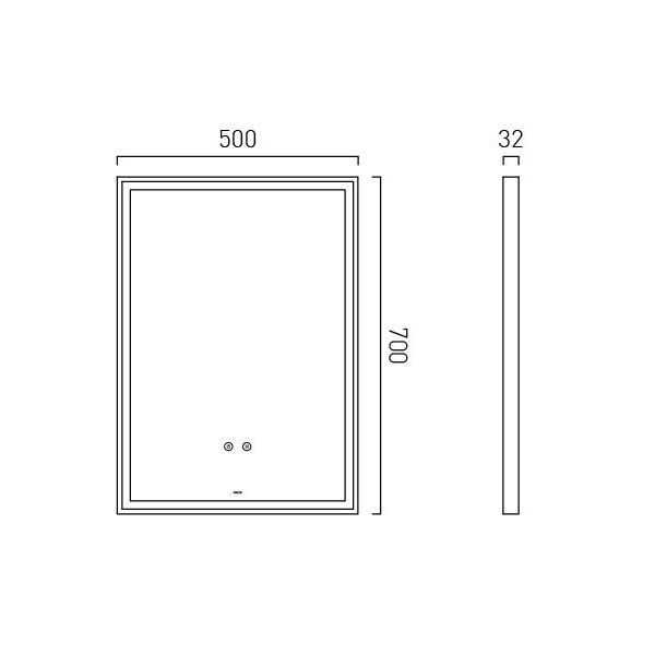 Vado Safari Matt Black 500 x 700mm Illuminated Rectangular Bathroom Mirror #5