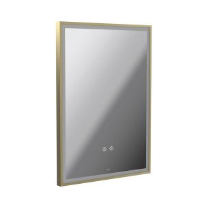 Vado Safari Satin Brass 500 x 700mm Illuminated Rectangular Bathroom Mirror