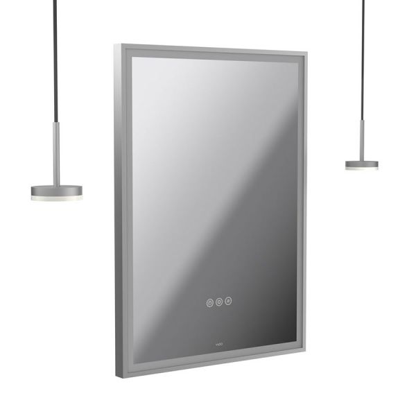 Vado Safari Chrome 500 x 700mm LED Rectangular Bathroom Mirror and Disc Style Pendant Lights Package