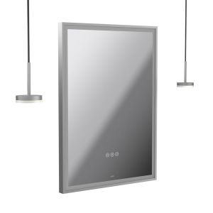 Vado Safari Chrome 500 x 700mm LED Rectangular Bathroom Mirror and Disc Style Pendant Lights Package