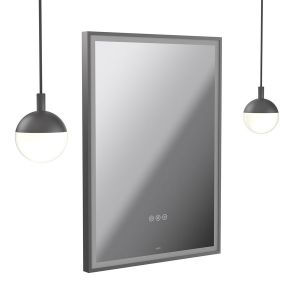Vado Safari Pewter 500 x 700mm LED Rectangular Bathroom Mirror and Pendant Lights Package