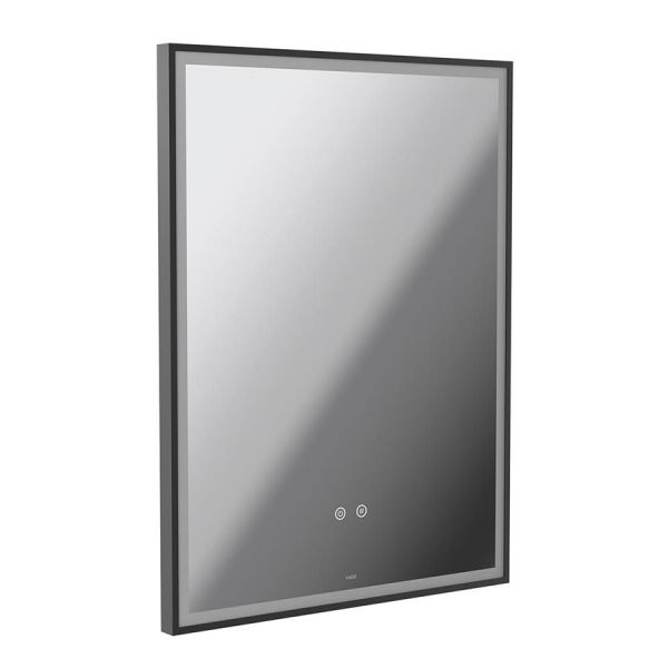 Vado Safari Matt Black 600 x 800mm Illuminated Rectangular Bathroom Mirror