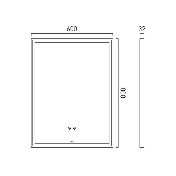 Vado Safari Pewter 600 x 800mm Illuminated Rectangular Bathroom Mirror #2