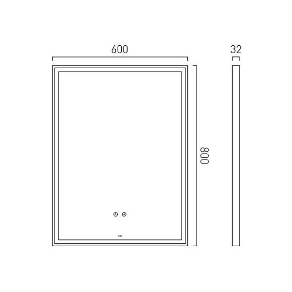 Vado Safari Satin Brass 600 x 800mm Illuminated Rectangular Bathroom Mirror #4