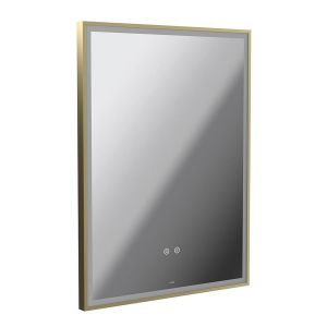 Vado Safari Satin Brass 600 x 800mm Illuminated Rectangular Bathroom Mirror