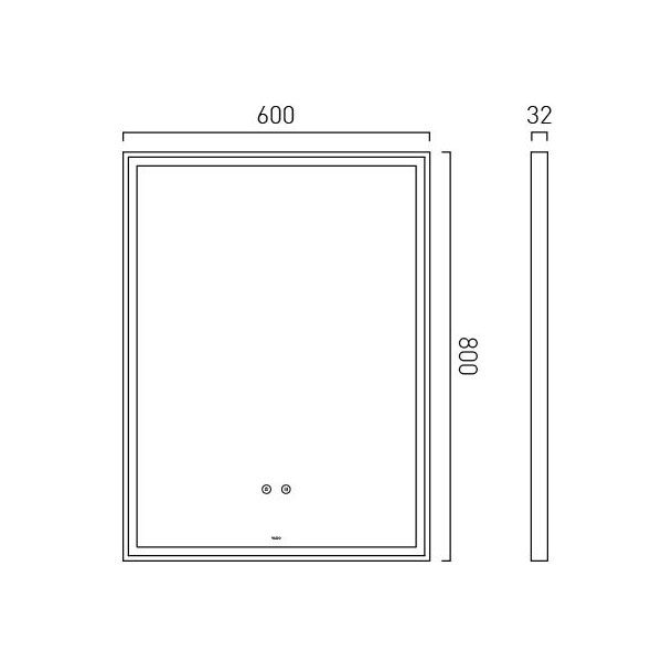 Vado Safari Chrome 600 x 800mm Illuminated Rectangular Bathroom Mirror #4