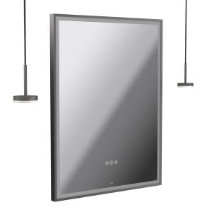Vado Safari Pewter 600 x 800mm LED Rectangular Bathroom Mirror and Disc Style Pendant Lights Package