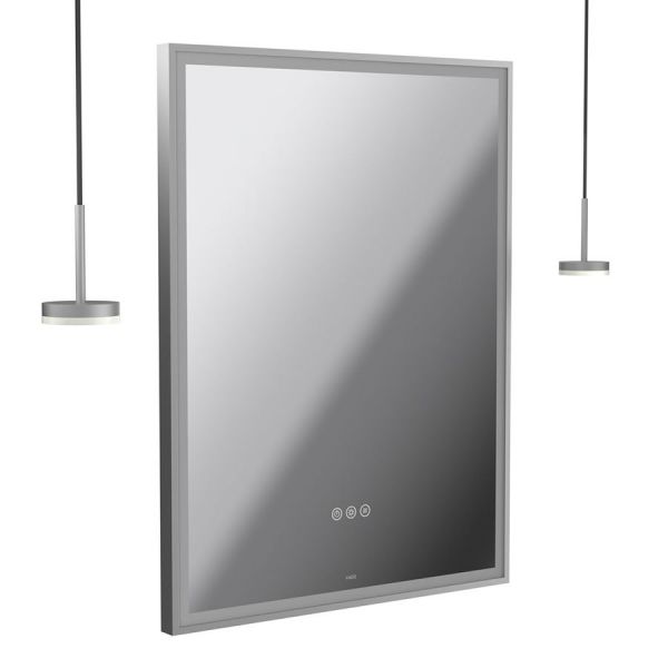 Vado Safari Chrome 600 x 800mm LED Rectangular Bathroom Mirror and Disc Style Pendant Lights Package