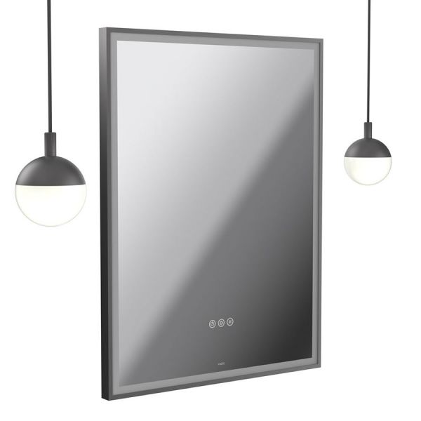 Vado Safari Pewter 600 x 800mm LED Rectangular Bathroom Mirror and Pendant Lights Package