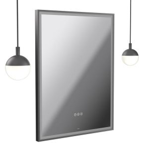 Vado Safari Pewter 600 x 800mm LED Rectangular Bathroom Mirror and Pendant Lights Package