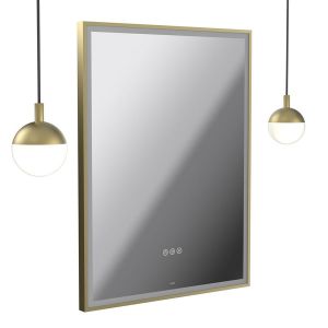 Vado Safari Satin Brass 600 x 800mm LED Rectangular Bathroom Mirror and Pendant Lights Package