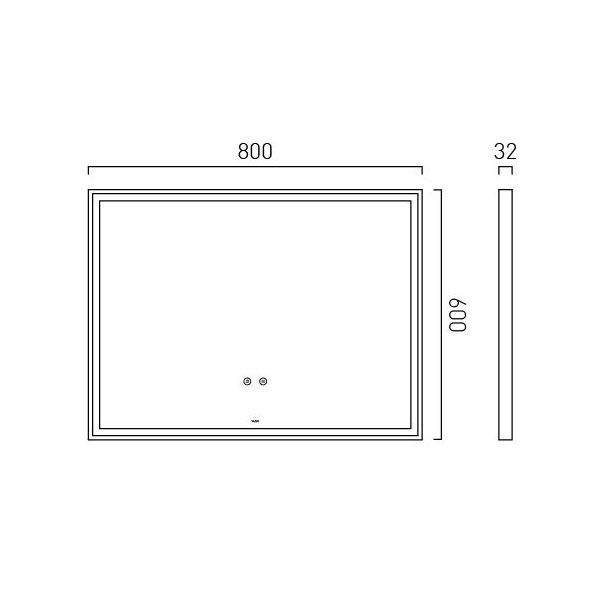 Vado Safari Matt Black 800 x 600mm Illuminated Landscape Rectangular Bathroom Mirror #2