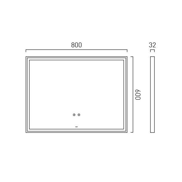 Vado Safari Satin Brass 800 x 600mm Illuminated Landscape Rectangular Bathroom Mirror #2