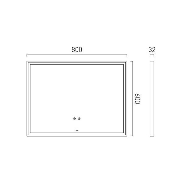 Vado Safari Chrome 800 x 600mm Illuminated Landscape Rectangular Bathroom Mirror #2