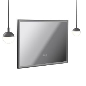 Vado Safari Pewter 800 x 600mm LED Landscape Rectangular Bathroom Mirror and Pendant Lights Package