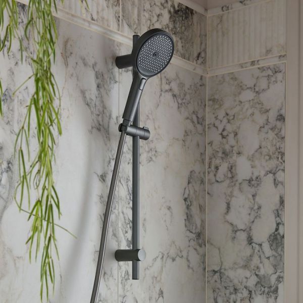 Vado Safari Pewter Multi Functional Slide Rail Shower Kit #3