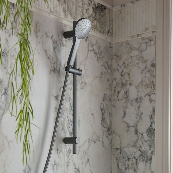 Vado Safari Pewter Round Slider Rail Shower Kit #3