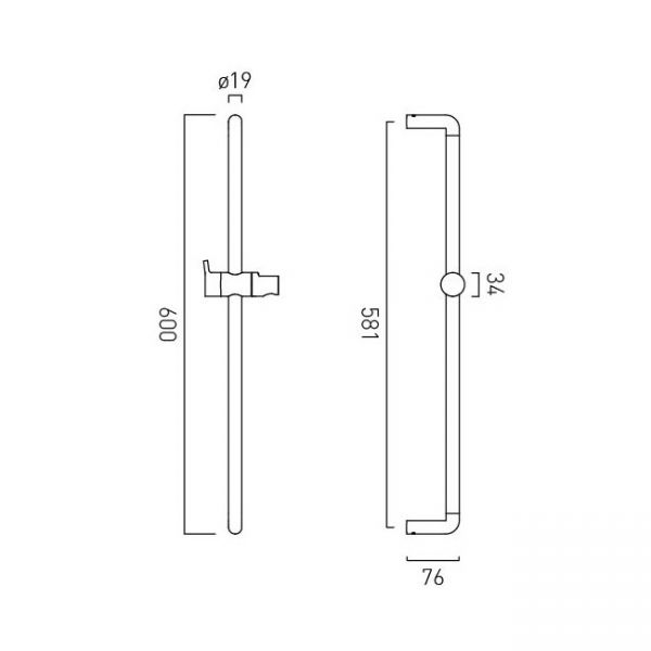 Vado Safari Pewter Levered Slide Rail and Hose #2