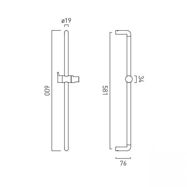 Vado Safari Satin Brass Levered Slide Rail and Hose #2