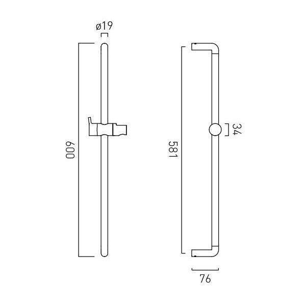 Vado Safari Chrome Levered Slide Rail and Hose #2