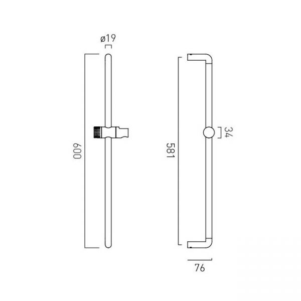 Vado Safari Matt Black Leverless Slide Rail and Hose #2
