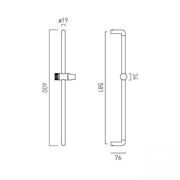 Vado Safari Pewter Leverless Slide Rail and Hose #4
