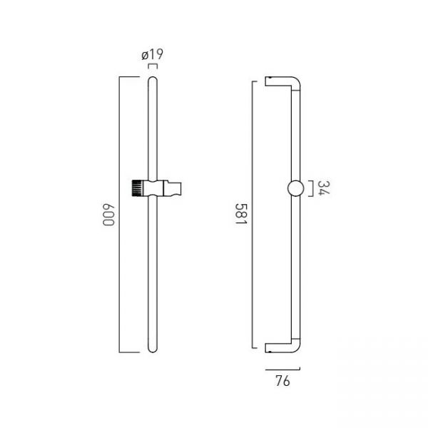 Vado Safari Satin Brass Leverless Slide Rail and Hose #2