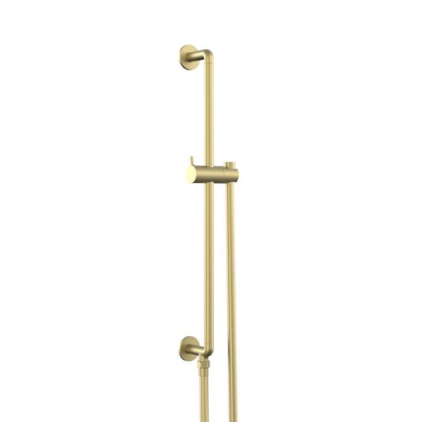 Vado Safari Satin Brass Levered Slide Rail with Integrated Outlet