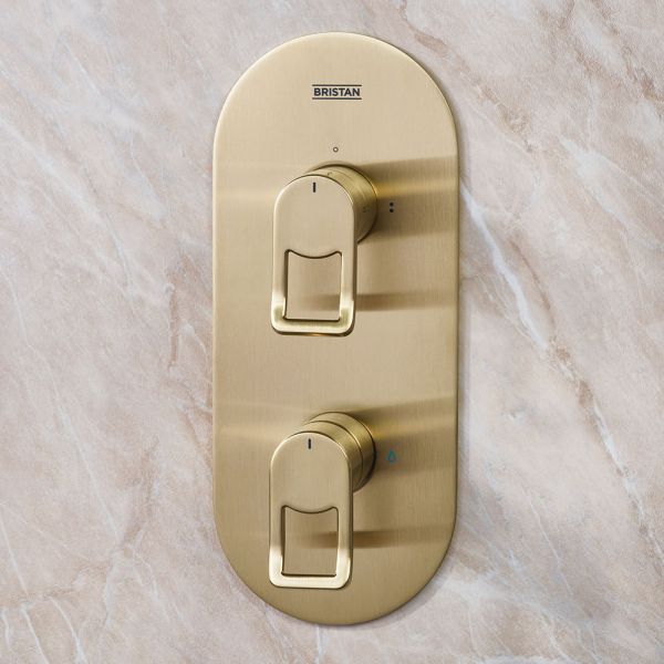 Bristan Saffron Brushed Brass 2 Outlet Shower Pack with Overhead Shower and Handset #4